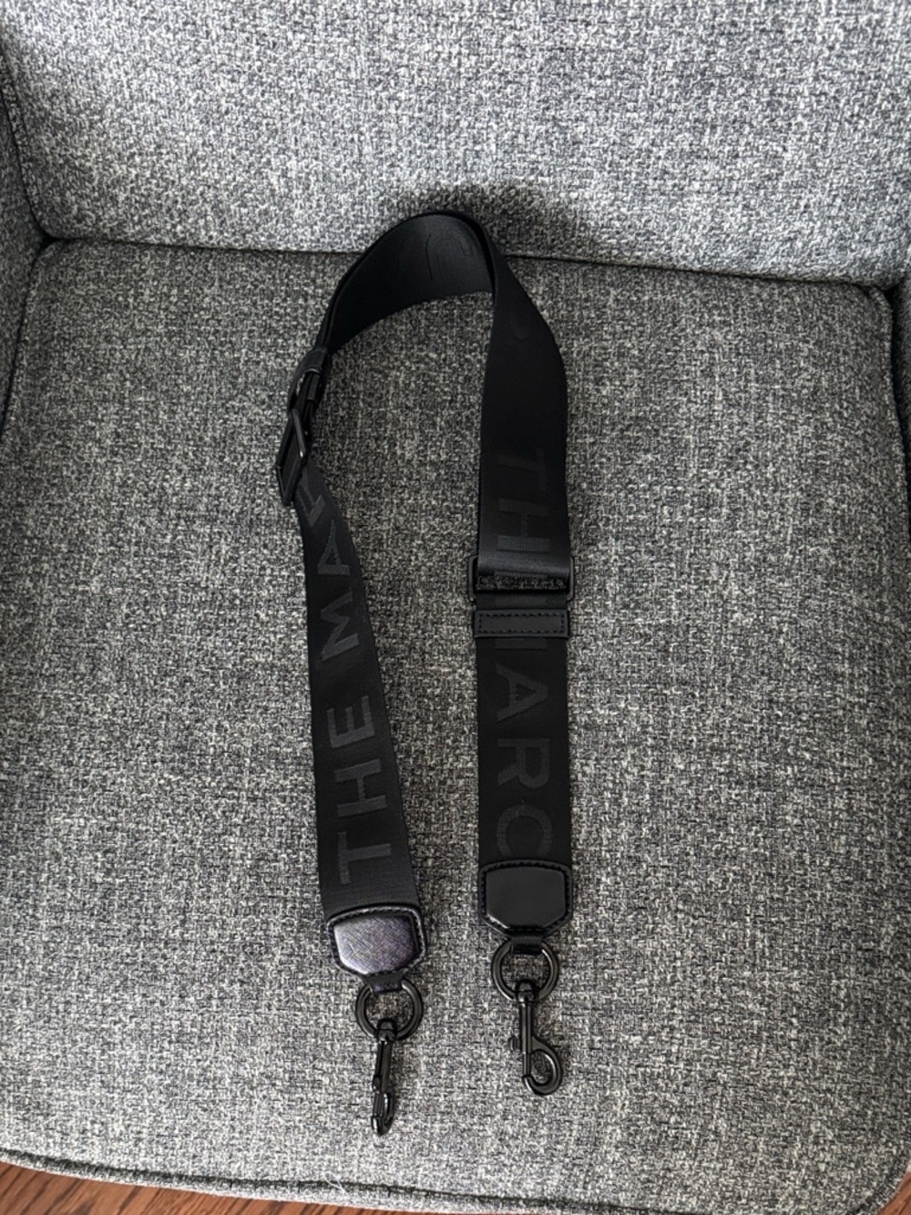 Marc Jacobs Black Logo Webbing Shoulder Strap